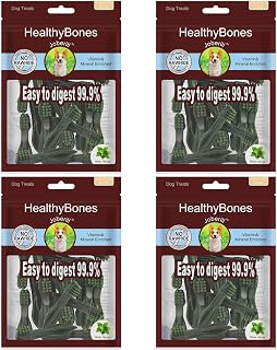 UrbanX HealthyBones Original Natural Dog Dental Care Mint Snacks Oral Health Dog Food for Italian Greyhound and Other Small Companion Dogs, 60 Count