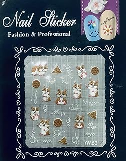 ستيكرات لاصقة لفن الأظافر، ستيكرات للأظافر ثلاثية الأبعاد وذاتية اللصق ومنقوشة بالأكريليك، مستلزمات أكريليك لعمل تصاميم منقوشة على الأظافر، قطع للزينة الذاتية مناسبة للنساء، تصميم N-63