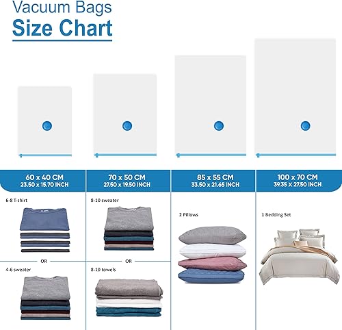 Miniatura 4 de 12 bolsas de almacenamiento al vacío que ahorran espacio, bolsas de almacenamiento selladas al vacío (3 jumbo, 3 grandes, 3 medianas3 pequeñas), con