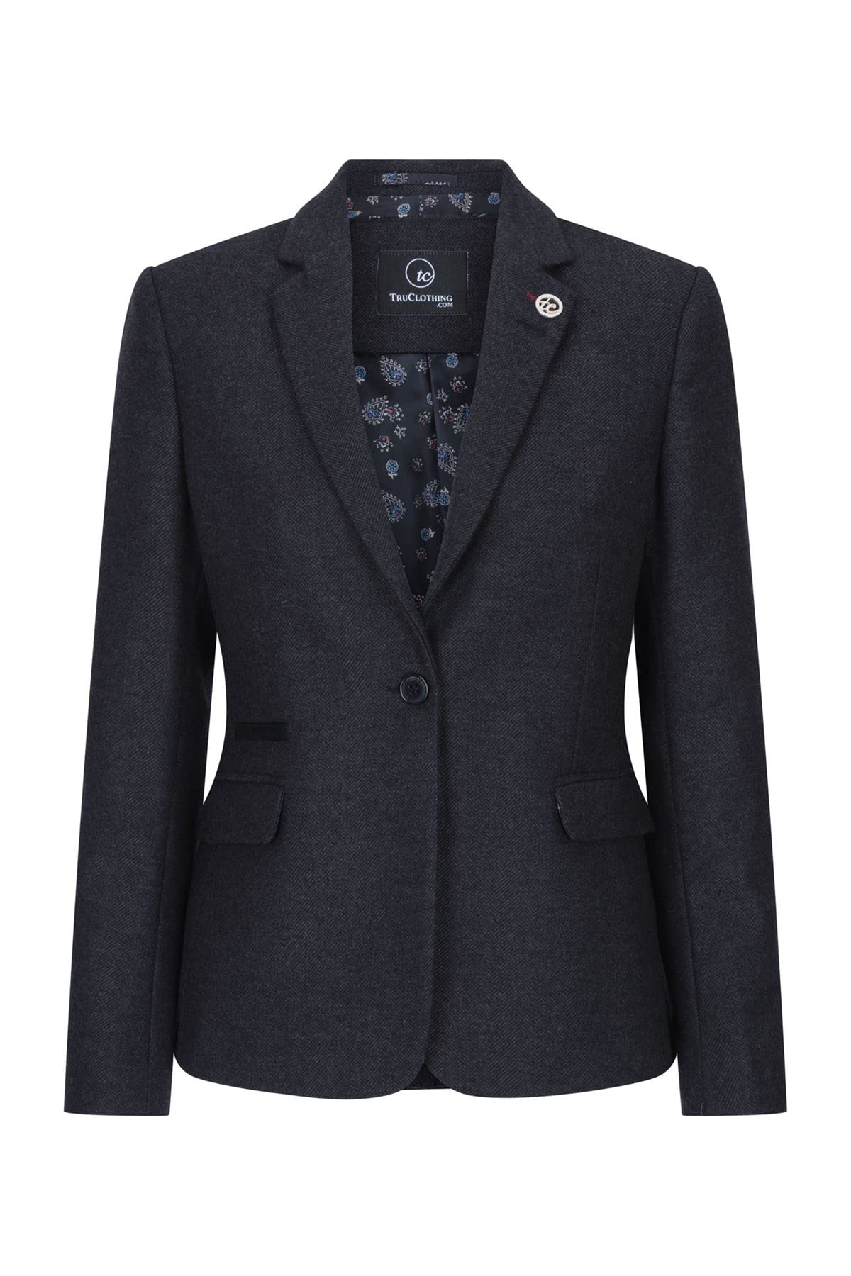 Infinity Leather Women's Tweed Blazer Black Size 14