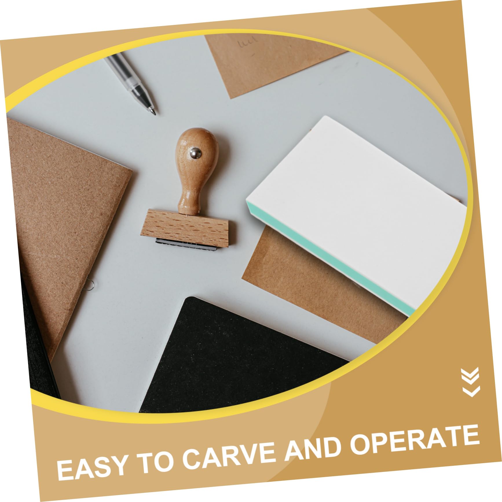 Gogogmee Rubber Stamps Tools 6pcs Carving Blocks DIY Sculpture Printing for Boys and Girls Adults