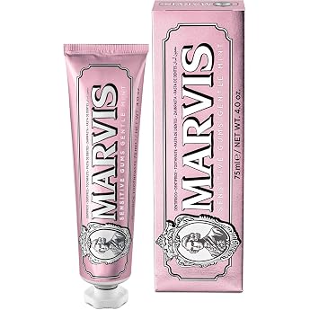 Marvis Sensitive Gums Gentle Mint Toothpaste, 75 ml | For sensitive gums, removes plaque, prevents tooth decay, with hyaluron