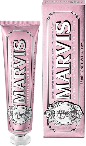 Marvis Sensitive Gums Gentle Mint Zahnpasta, 75 ml, Zahnpasta mit Geschmacks-Erlebnis-Garantie & langanhaltender Frische, hilft bei Zahnbelag und empfindlichem Zahnfleisch - Milde Minze - 75 ml (1er Pack)