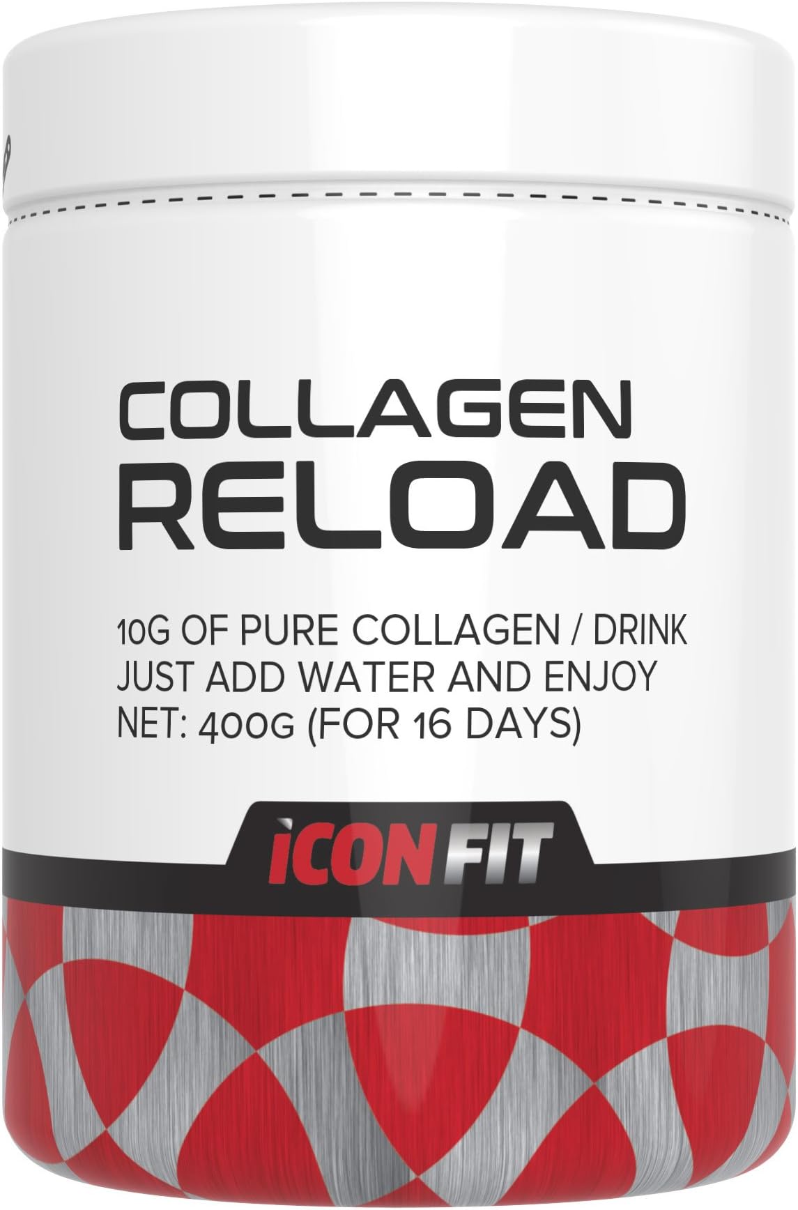 ICONFIT Collagen Reload 400g Flavoured Collagen Drink Mix. 10g of Collagen Per Serving, Just Add Water. (Green Apple)
