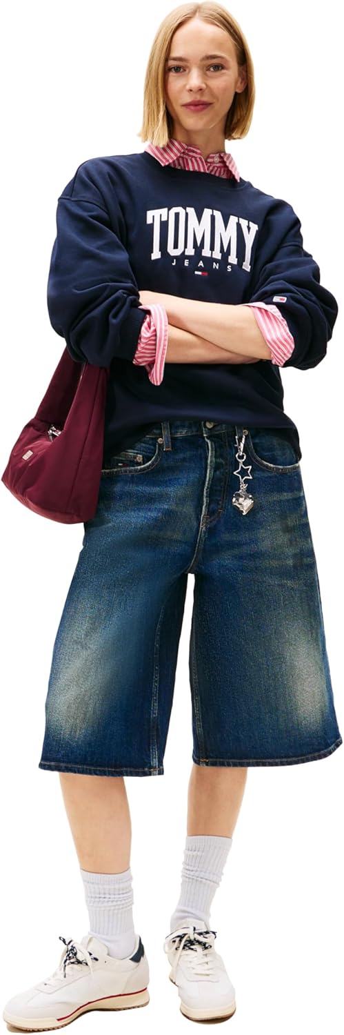 Tommy Jeans womens Medium Weight Pullover Crewneck With Printed Logo - Image 3