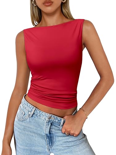 Trendy Queen Women Going Out Summer Tank Tops Spring Casual Basic Cute 2025 Sleeveless Shirt Vacation Fashion Outfit Clothes