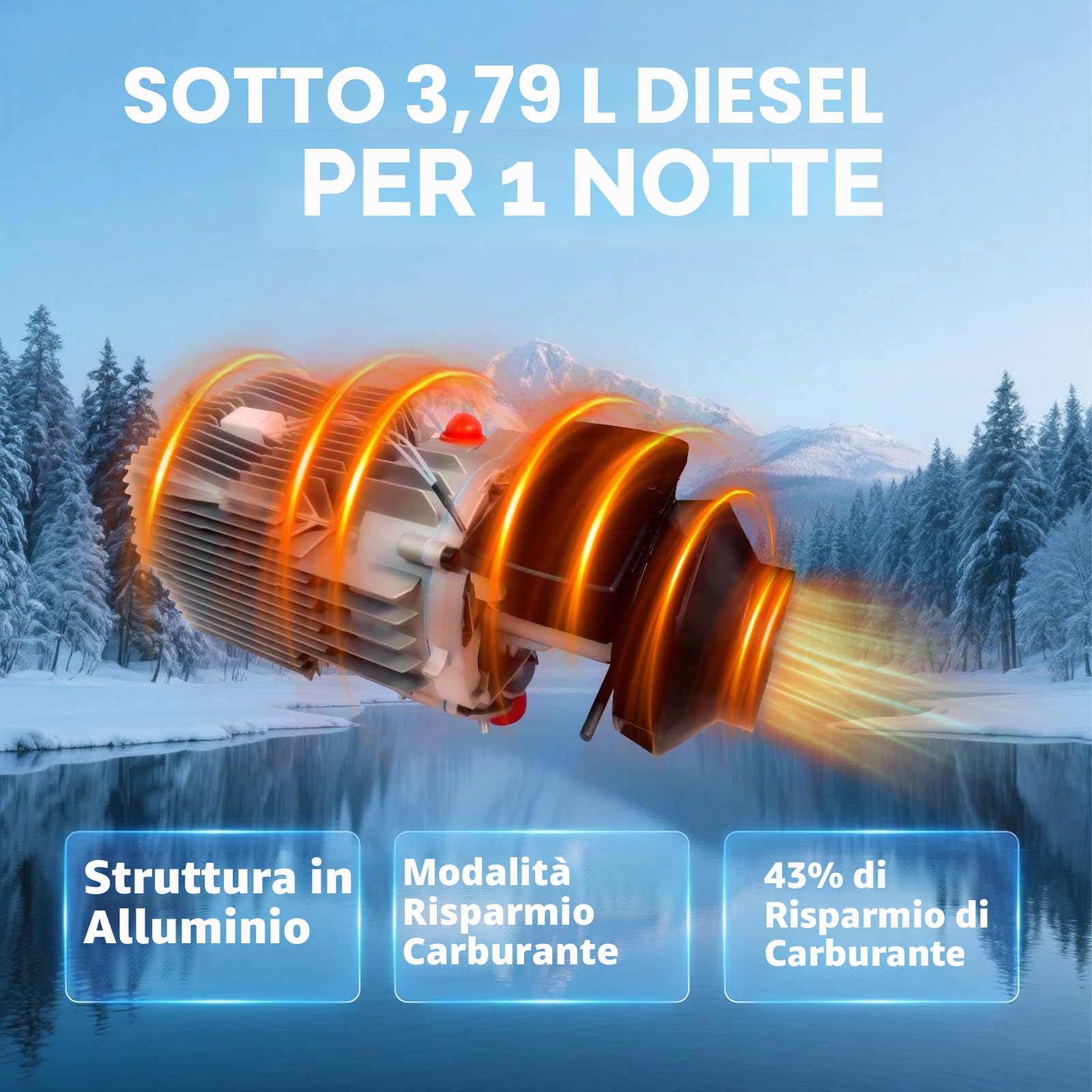 Riscaldatore Diesel 24V 7kW, Guscio in Alluminio, Con Telecomando Bidirezionale, Display LCD, Riscaldatore Diesel Fisso Con Connettore per Aereo, Riscaldatore Fisso per Auto per Camper