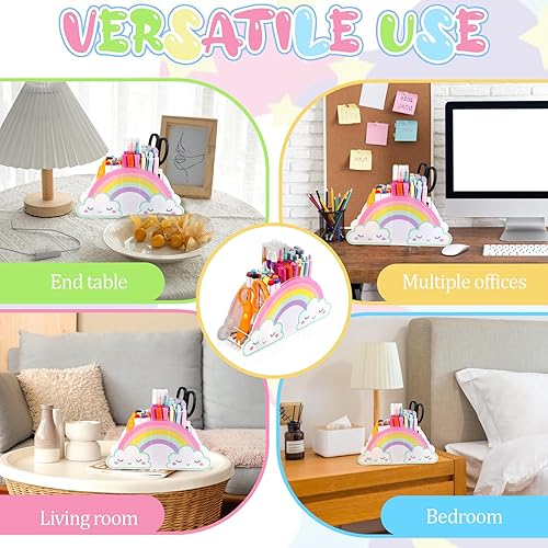 Miniatura 8 de Soporte para lápices para escritorio, soporte acrílico para lápices, arco iris, mesa de escritorio, organizador de escritorio, caja de