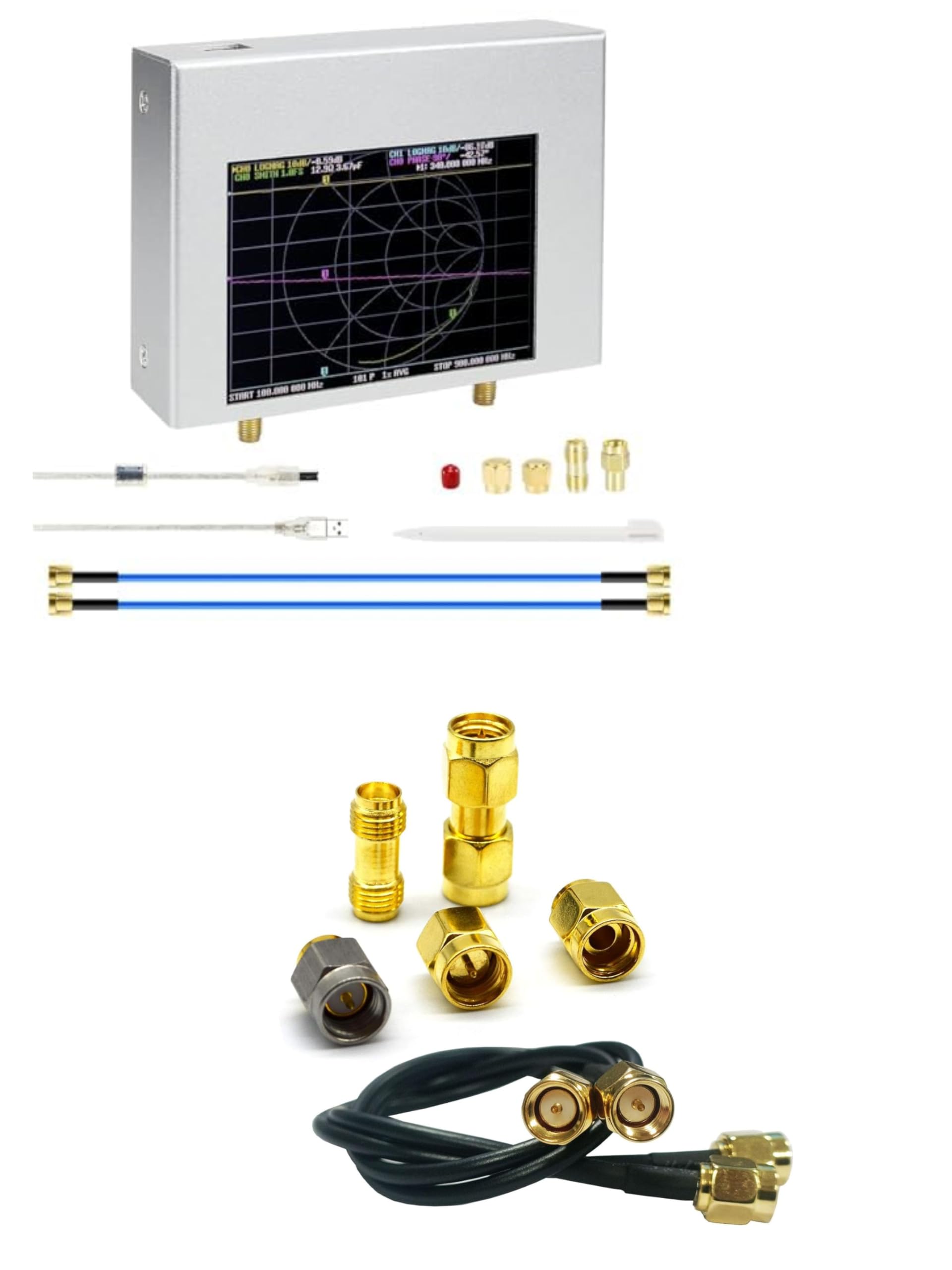AURSINC Upgraded NanoVNA V2 Plus5 (V2 PLUS4 Pro) Vector Network Analyzer&SMA Calibration Kits Test and jumper pcs2