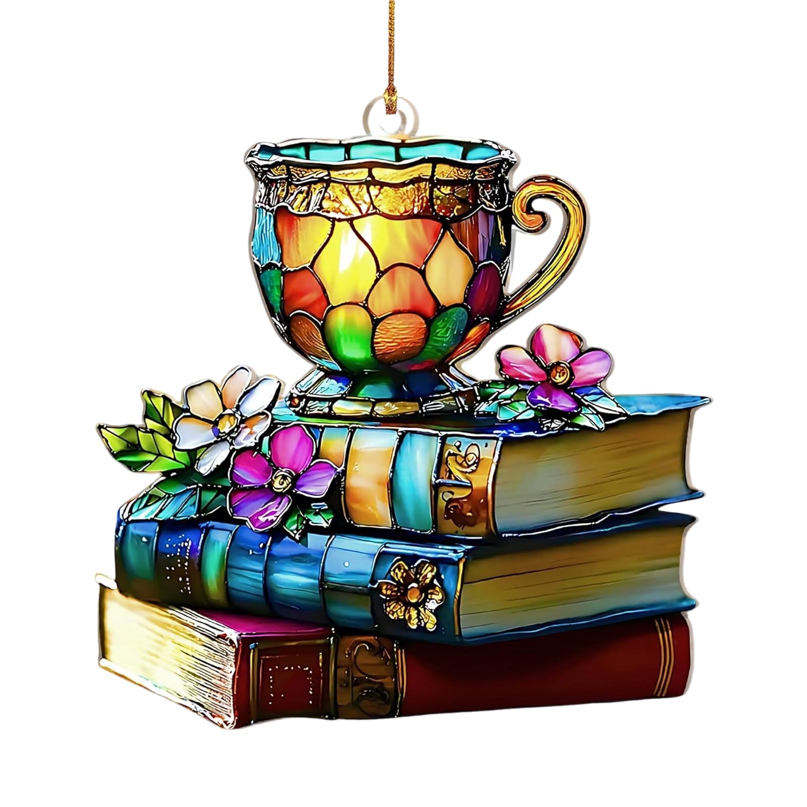TFAOYS Books Suncatchers Stained Glass Window Hanging Sun Catchers Wall Arts Home Decors Housewarming Gifts Wall Art Decors