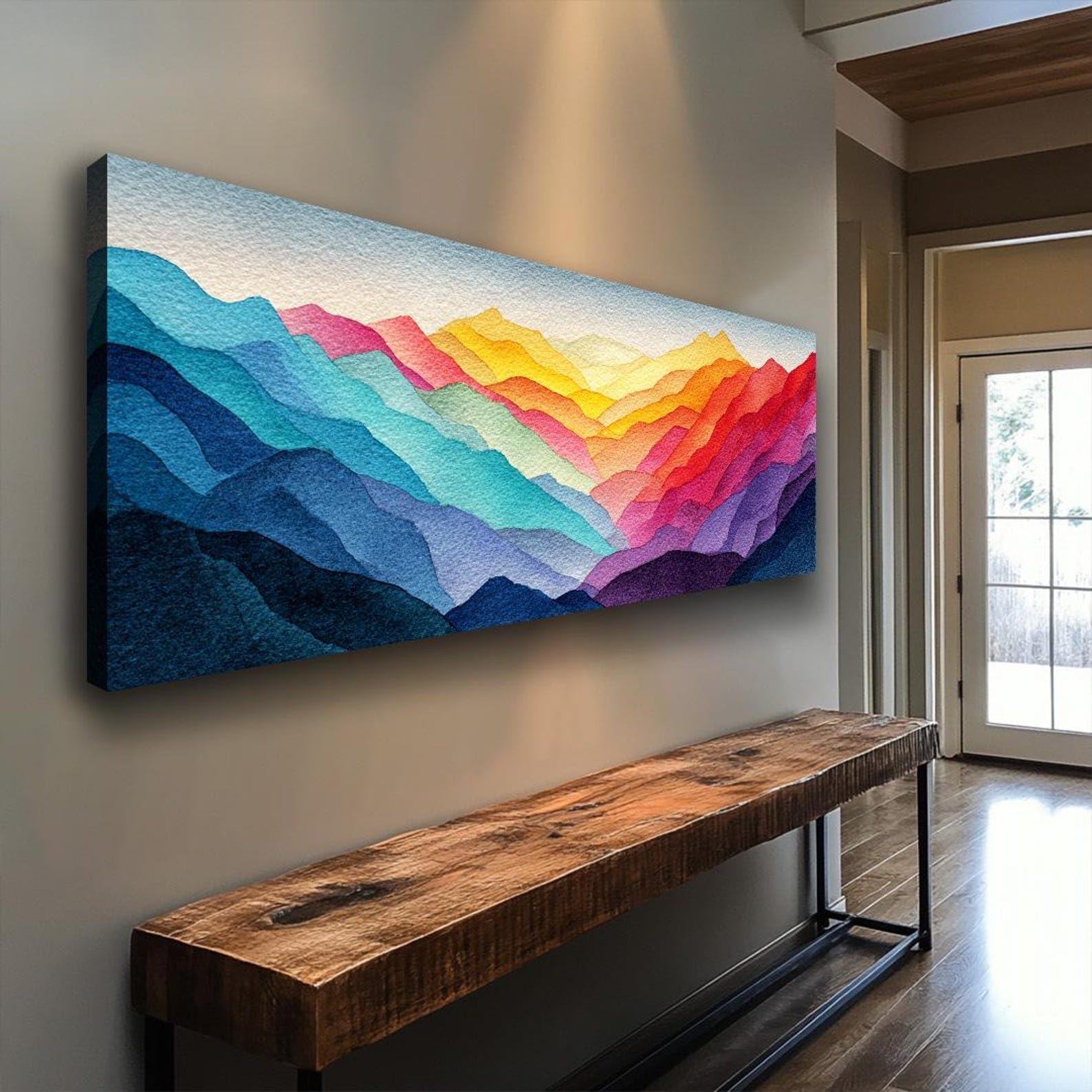 XINBAO Narrow Horizontal Canvas Wall Art, Wide Horizontal Abstract Nature Art, Framed Canvas Print for Office, Rooms or Halls(40x120cm/Frameless)
