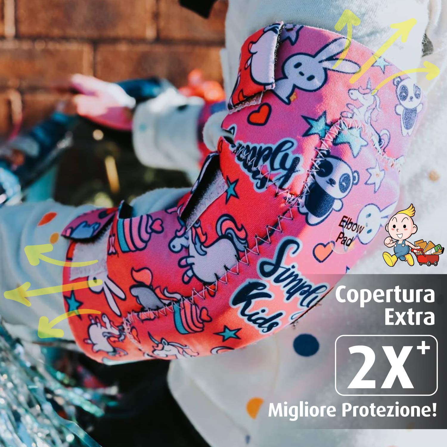 Simply Kids Gomitiere e Ginocchiere Bambini con Guanti Bicicletta I Protezioni Pattini Bambina con Borsa In Rete I Ginocchiere Pattini Bambina per Pattini