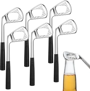 6 Pcs Golf Club Bottle Opener Bulk Novelty Groomsmen Gift Bachelor Party Favors for Golf Lover Beer Enthusiast, Made from Zinc Alloy (Silver)