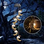 Vent solaire de lune Chimes Extérieur Solaire Énergétique Vent Chimes suspendu chaud LED Windchimes Lumières Décoration unique Cadeaux Maman Grand-mère Voisins Jardin Patio Anniversaire Thanksgiving Accueil Fête pour femme