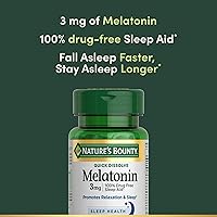 Vista 3 de Nature's Bounty Melatonina, Promueve la Relajación y el Sueño, Ayuda para Dormir 100% Libre de Medicamentos, 3 mg, 120 Comprimidos de Disolución