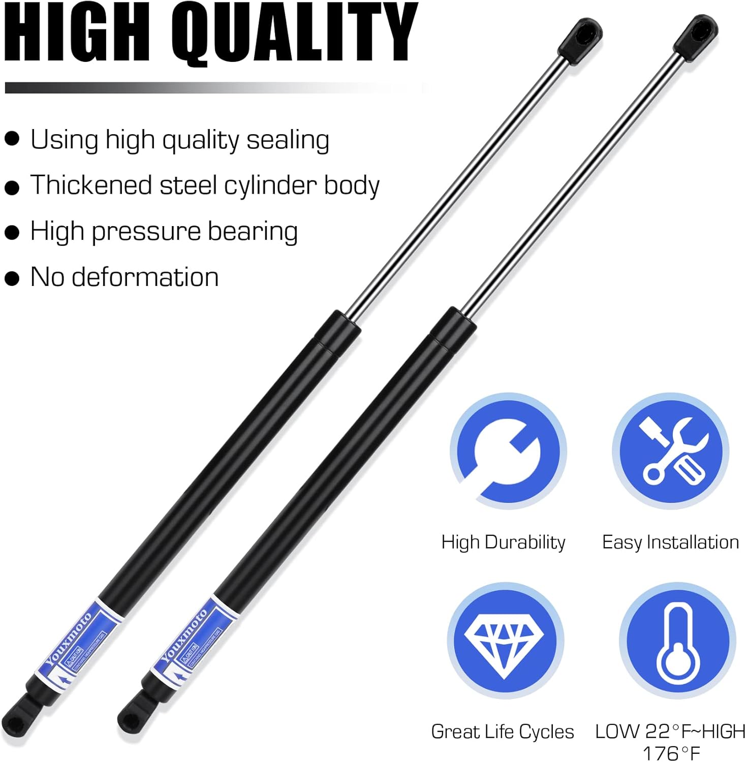 Rear Hatch Struts Tailgate Shock Fit for Ford Edge 2007-2014, Rear Liftgate Lift Support Shocks Spring Replace 6120, SG304084, 2Pcs