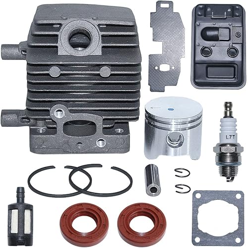 Miniatura 2 de AUMEL Kit de silenciador de escape de pistón de cilindro de 1.339 in para Stihl FS75 FS80 FS85 Trimmer Parts 4137 020 1202