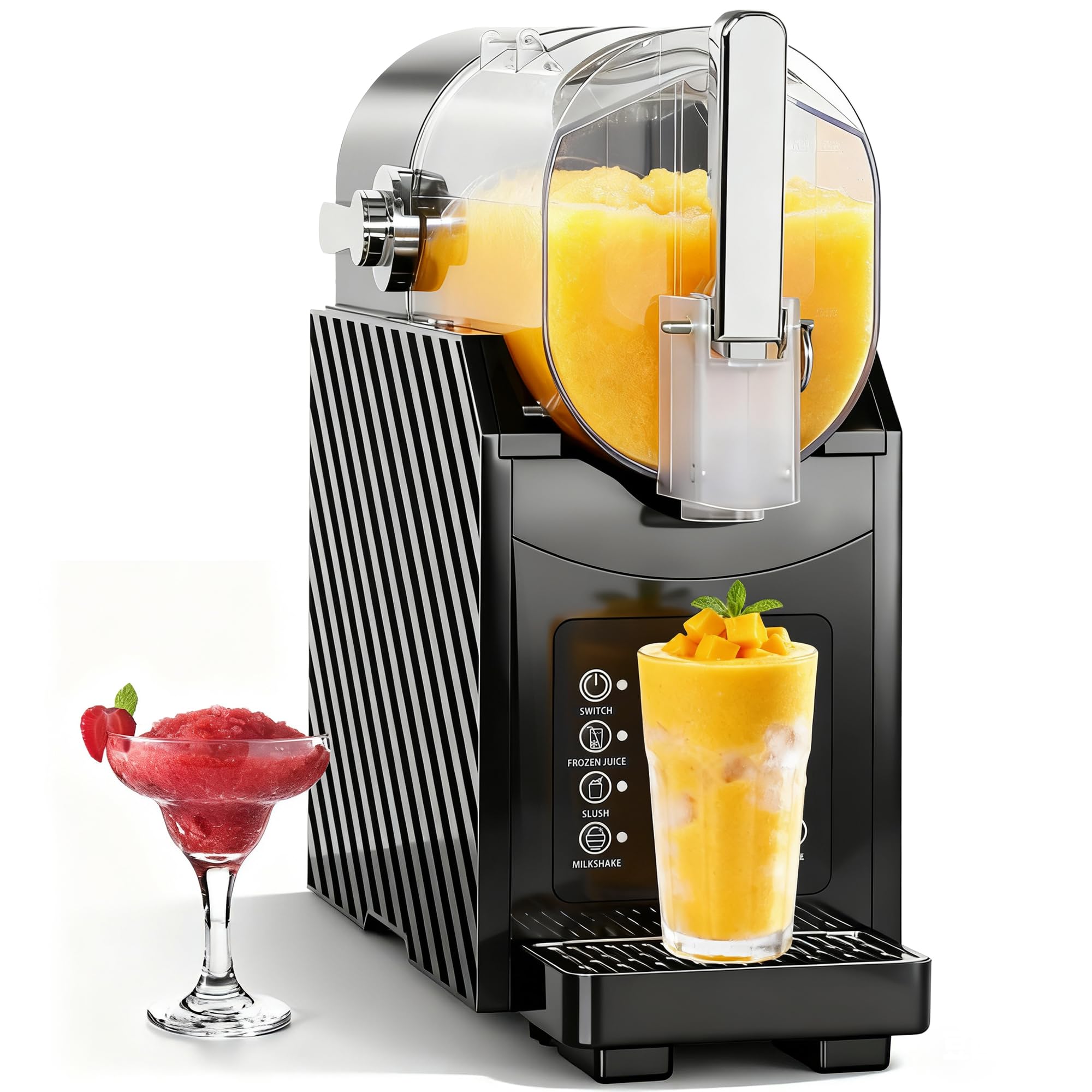HOMCOM Slush Maschine 1,8 L Slushie Maschine mit 3 Programmen Selbstreinigung LED-Display Slushy Machine für Zuhause Eis Maker für Slush Eis-Cocktails, Frappé, Margaritas Milchshakes Schwarz