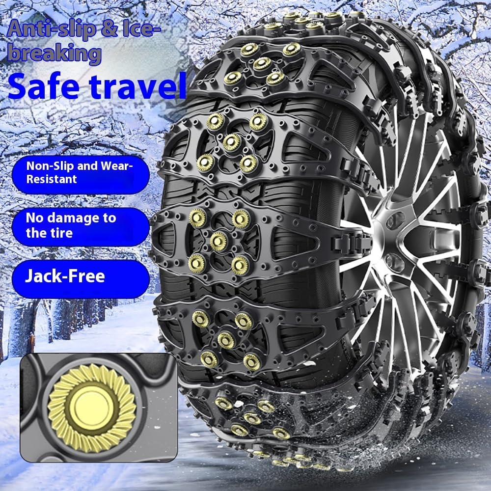 TOMSE Snow Chains Car 8 Pcs for Mitsubishi ASX (RVR) 2019-2023, Enhanced Traction Anti-Skid Wear-Resistant Emergency Snow Tire Chains Performance Reusable Tyre Parts,Orange-8PCS