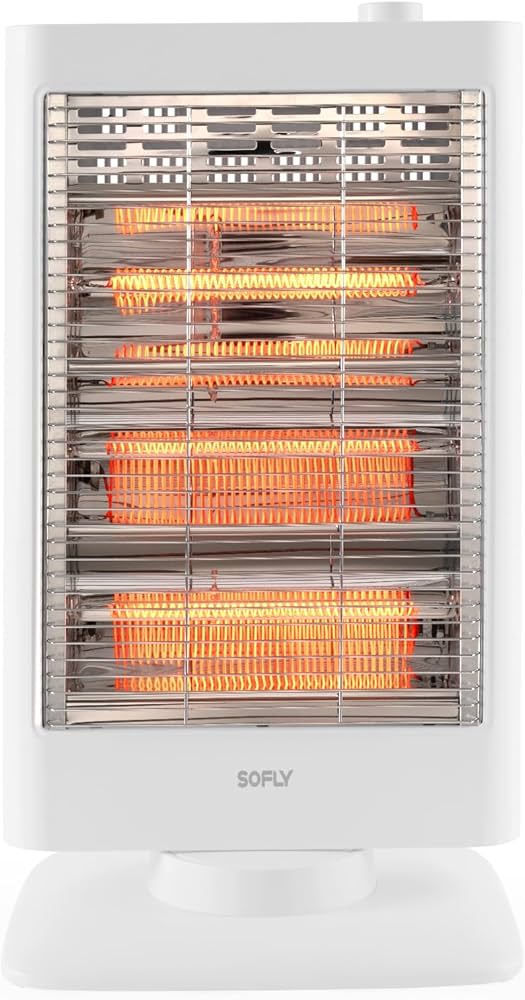 Amazon 900W カーボンヒーター 電気ストーブ 首振り ホワイト Amazon | Amazonベーシック 900 W カーボンヒーター 電気
