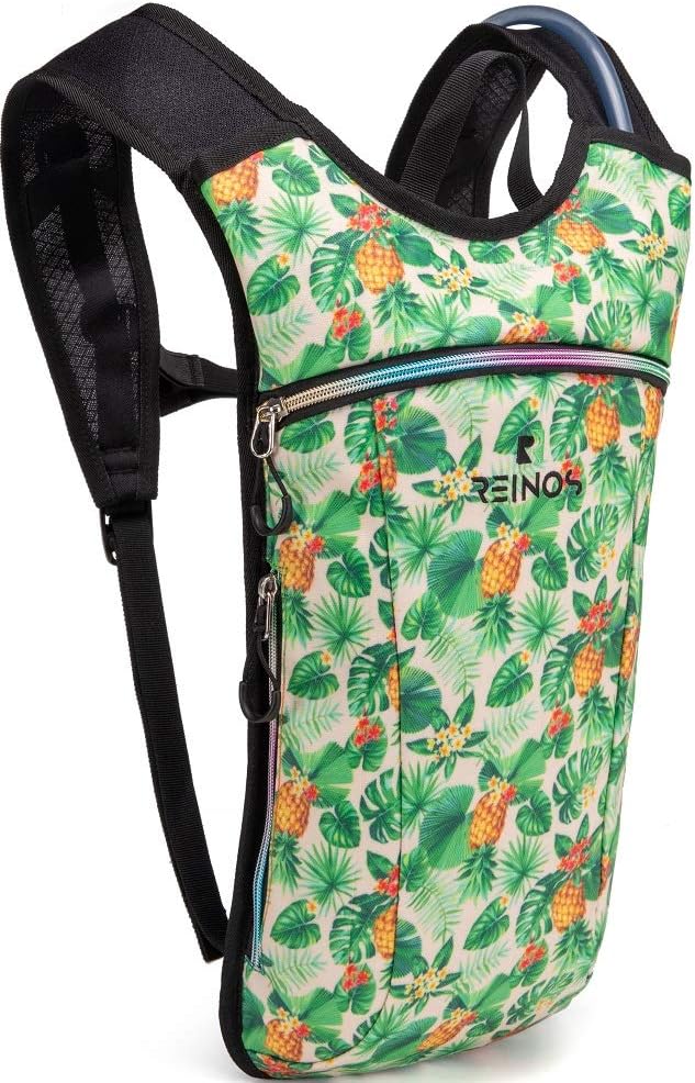 REINOS Hydration Backpack - Light Water Pack - 2L Water Bladder Included for Running, Hiking, Biking, Festivals, Raves