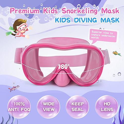 Miniatura 2 de Gafas de natación para niños con cubierta para la nariz, máscara de natación antifugas con correa de tela elástica, gafas de natación con protección