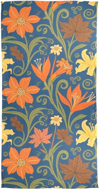 Retro Orange Lily Flowers Long pashmina elegantes mens silk scarf for neck bufandas para mujer para frio