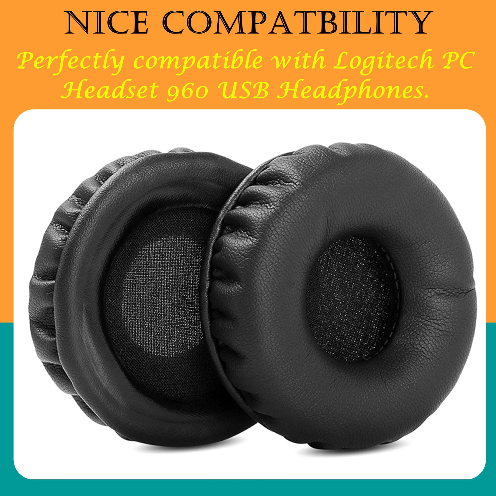 ACCOUTA Ohrpolster Für PC960 Headset – Aus Proteinleder & Memory-Schaum, Weich & Geräuschisolierend