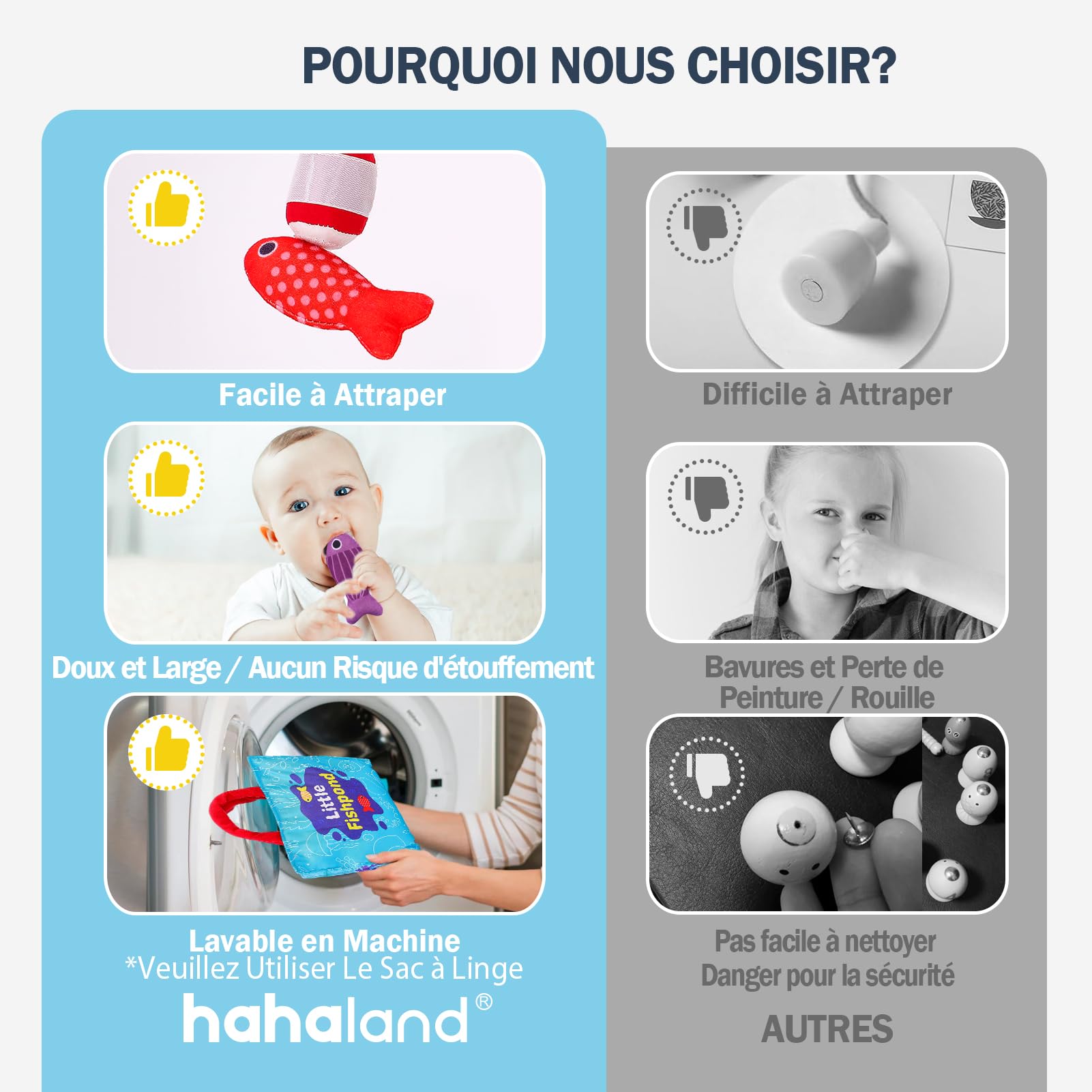 hahaland Jouet Bebe 1 an, Jeux Montessori Pêche a la Ligne pour Enfant 1 2 3 Ans, Jouet Éducatif pour Développer la Motricité Fine, Cadeau pour Garcon Fille 6 9 12 18 Mois