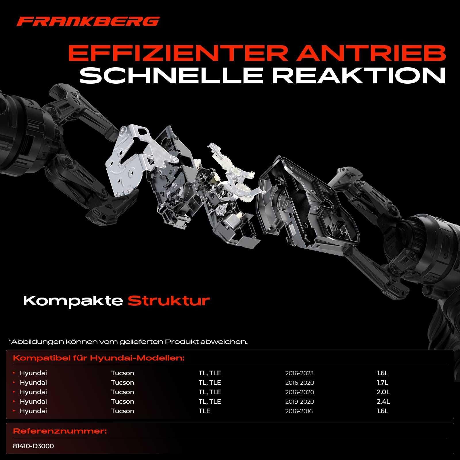 Frankberg Türschloss Stellmotor Hinten Links 5-Polig Kompatibel mit Tucson TL TLE 2016-2020 Tucson TL 2016-2019 Tucson TLE 2016 Replace# 81410-D3000