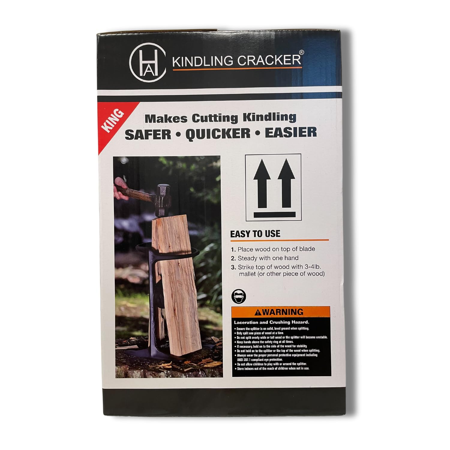 Fandango Kindling Cracker King Premium Bundle - fendeur de buche Manuel sécurisé avec Masse, Housse et Allume-feu - Log Splitter Robuste pour Bois de Chauffage, cheminée, Barbecue, Four à Pizza