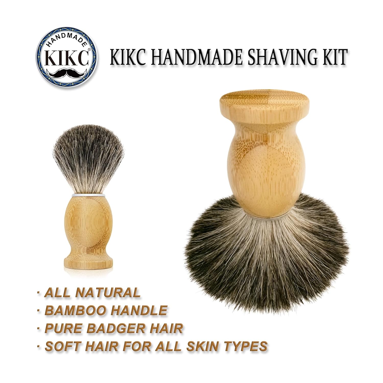 Condition photo showing Good Condition for hand crafted pure badger shaving brush for wet shave, comfortable bamboo handle, soft bristle, best gift for bearded man badger hair bristle