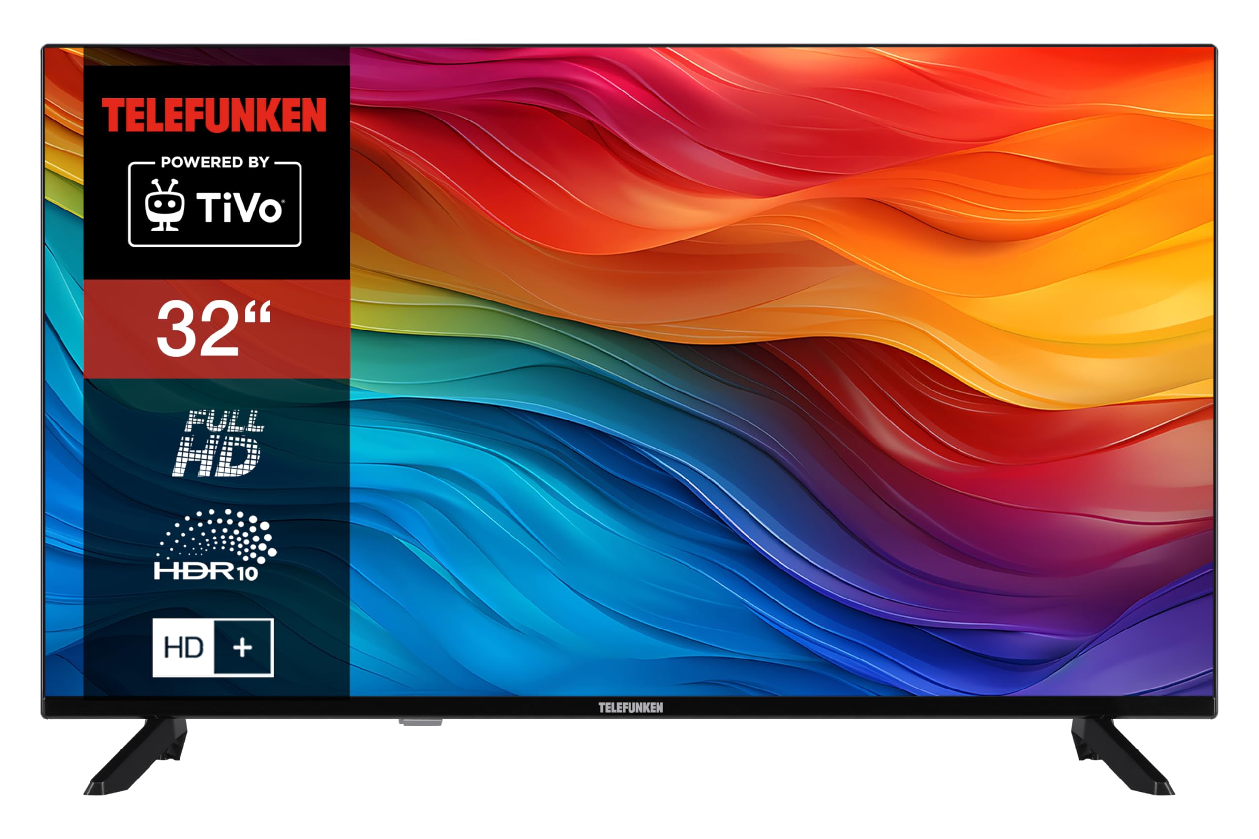 TELEFUNKEN Fernseher 32 Zoll Smart TV Powered by TiVo (Full HD, HDR, Triple-Tuner, HD+ 6 Monate inkl.) D32F751X7CW