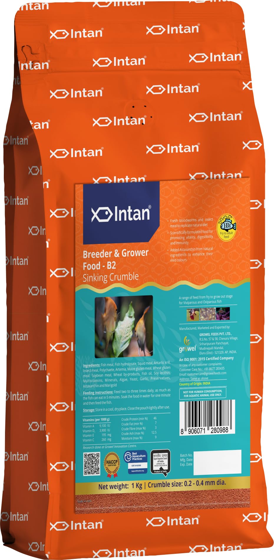 Aquatic Intan Breeder & Grower Food B2 Sinking Crumble | Large Pack 1000 Gram, | Crumble Size 0.2-0.4 mm Dia (B0CSW6CFMN) Amazon Price History, Amazon Price Tracker