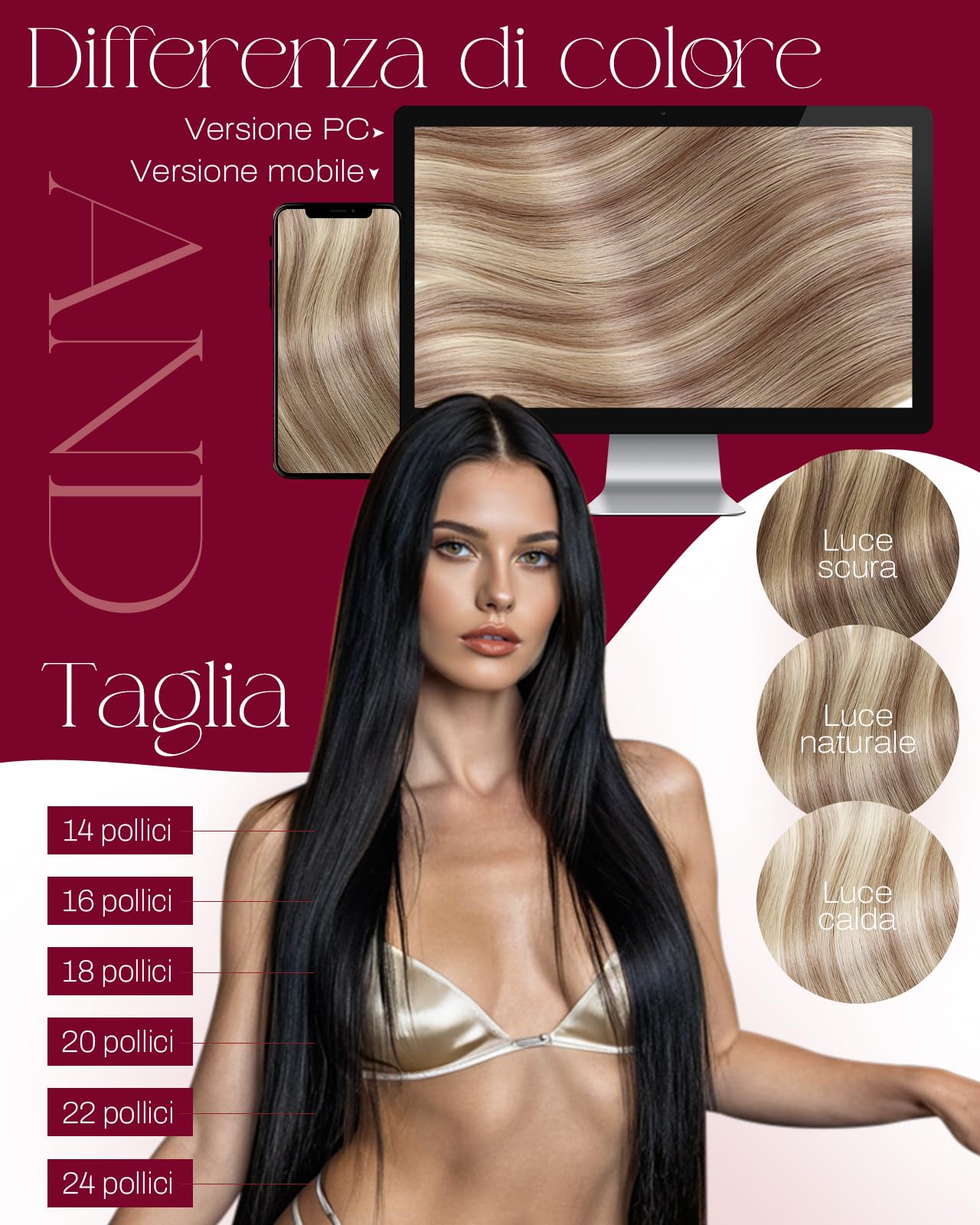 Moresoo Extension Capelli Veri Tessitura 60 cm Remy Lisci Mechas Marrone Dorato su Base Biondo Platino Extension Tessitura Capelli Veri 100g Facile da Modellare #P9A/60