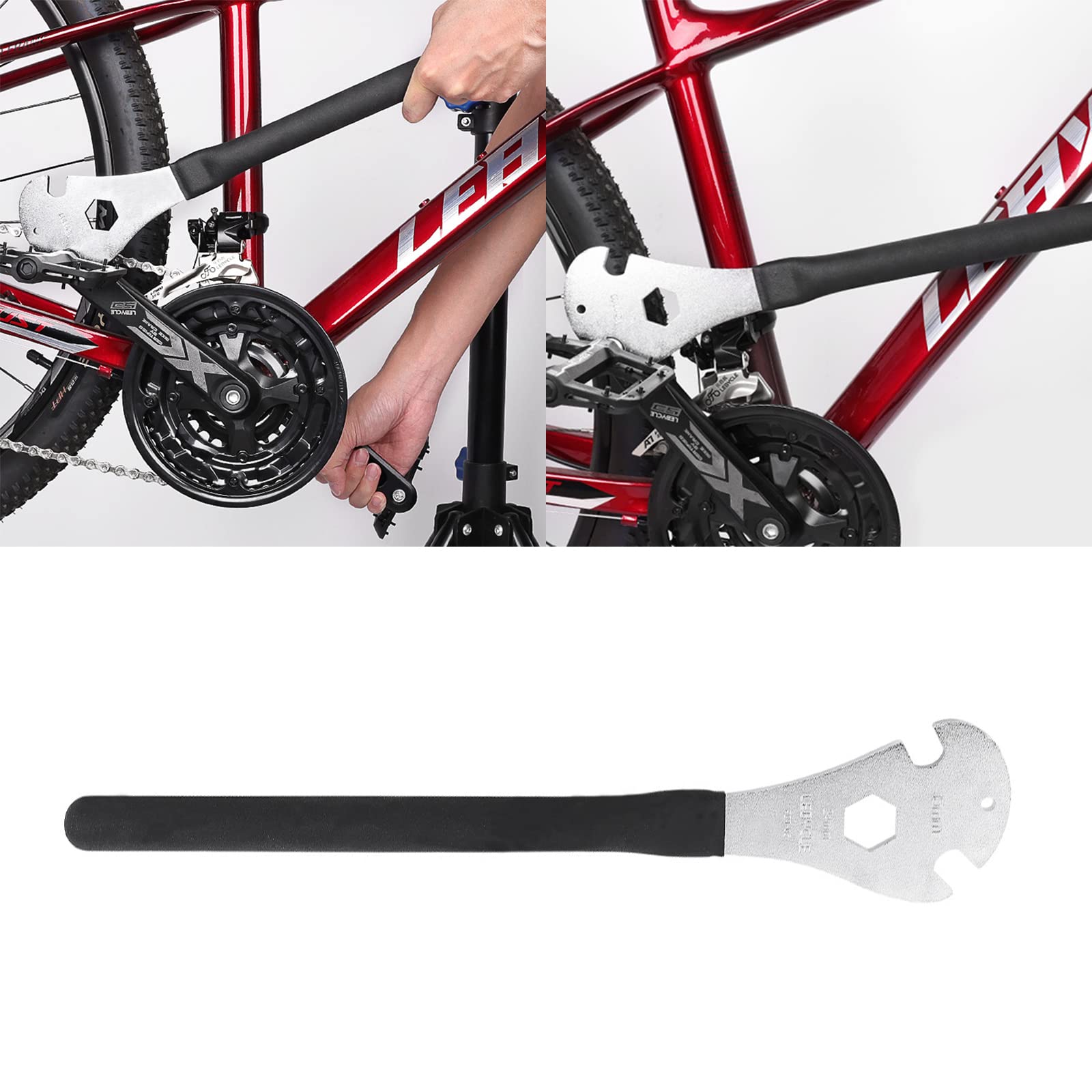 Robusta chiave per pedali da ciclismo, per riparazione e riparazione di pedali per bici da strada, manico extra lungo