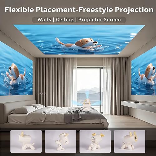 Miniatura 5 de Mini proyector con WiFi y Bluetooth - Proyector portátil al aire libre para cine en casa, compatible con HDMI/USB, ideal para películas y juegos