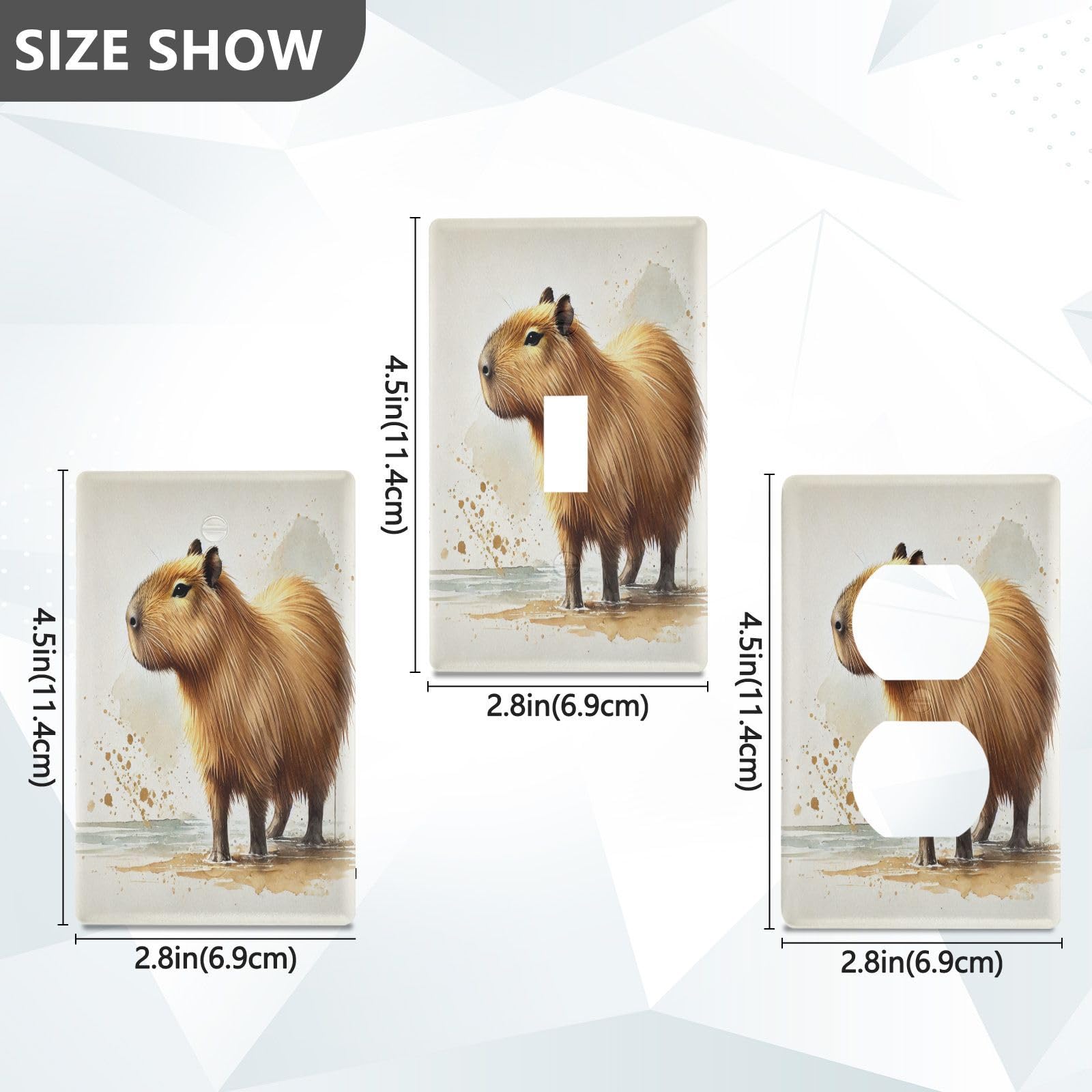 Capybara Colorful Light Switch Cover Decorative Receptacle Outlet Wall Plate Guard Plastic Outlet Covers for Home Decor Room Office Bathroom (Unused Outlet Cover)