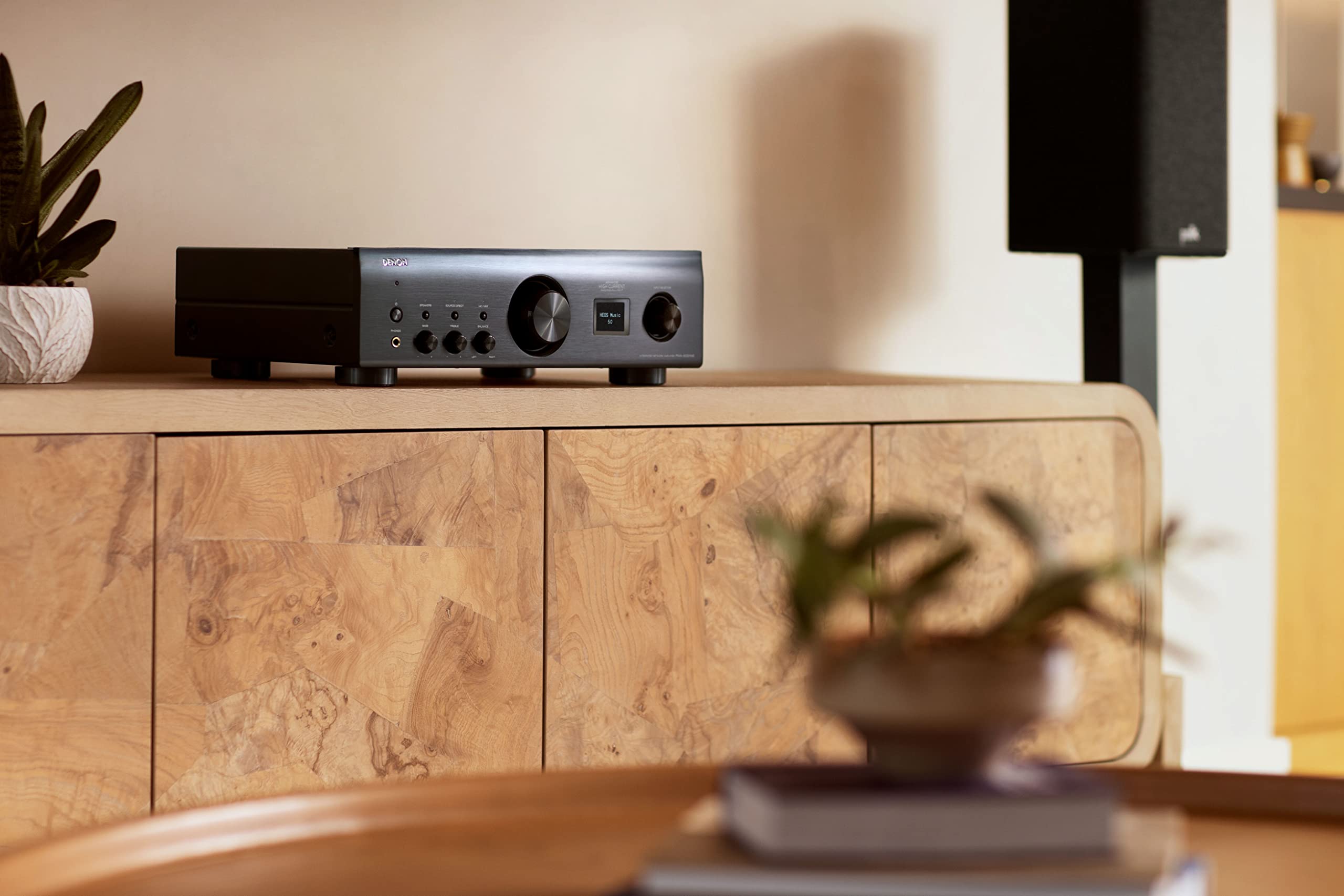 Denon PMA-900HNE HiFi Verstärker, Stereo Verstärker mit HEOS Built-in, 2x85W, eingebauter Phono-Vorverstärker, Hi-Res Zertifiziert, AirPlay 2, Bluetooth, Schwarz