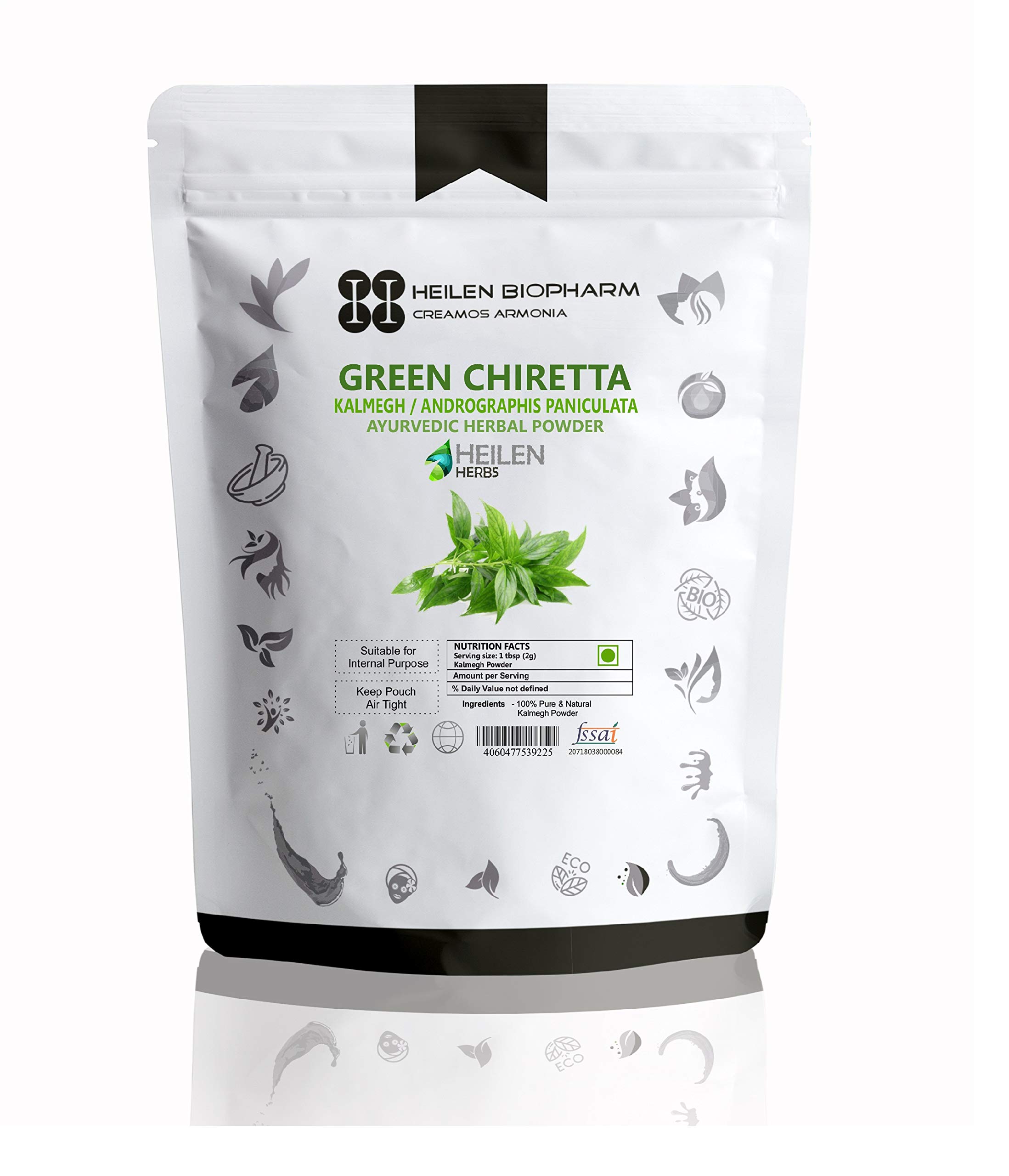 Heilen Biopharm Kalmegh Herbal Powder (400 Gram) (Andrographis Paniculata) Kariyatu / Green chirayta / Bhunimbh/ Hempedu Bumi, Kirayat, Nilavembu, Hara Chirayata, Kiriyatta, Nilavepp, Nilavemu, Nilabevu, Kalpa, Bhunimba, Kalpnath, Mahatit, Bhunimb, Mahateet, Nilaveppu, Neelaveemu, Kalmegh, Bhuinimba, Nelaber (400)