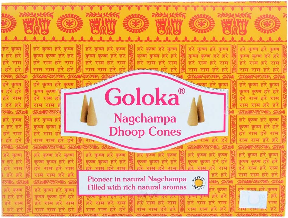 GOLOKANagchampa Dhoop Cones Pack of 12 (10 Cones Each Pack)