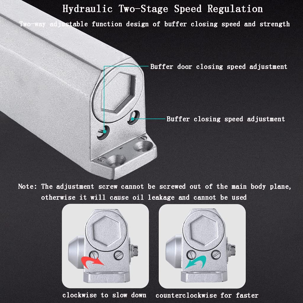 Luminexia Automatyczny samozamykacz ze stopu aluminium, regulowany hydrauliczny samozamykacz, samozamykacz sprężynowy, z regulowanym ramieniem teleskopowym, cichy zamek amortyzatora, 2 style