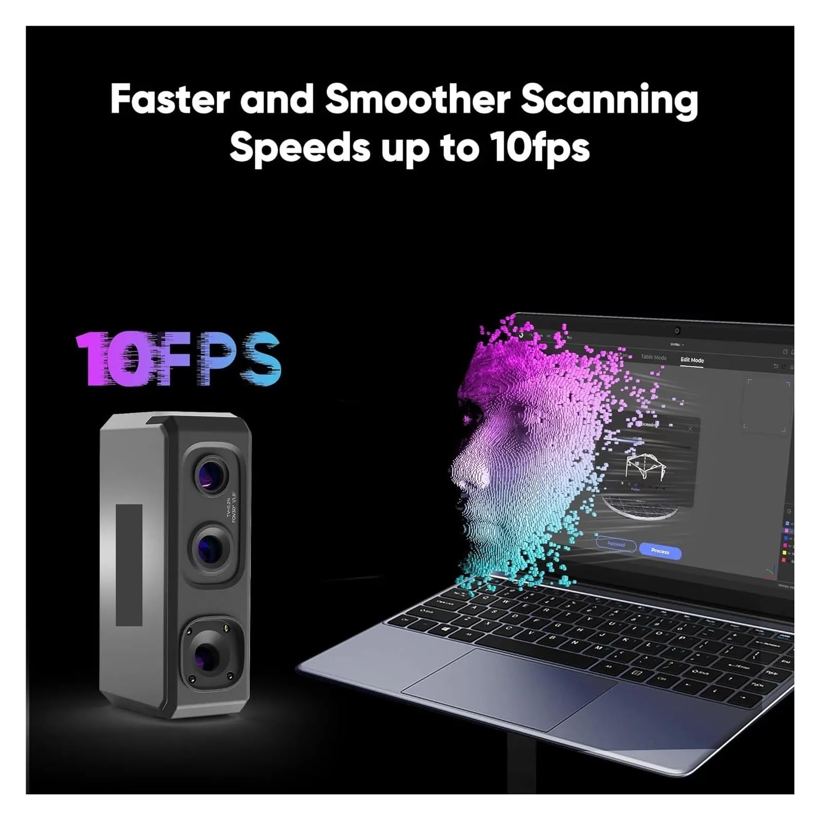 Scanner 3D portatile Seal Lite for stampa, con lenti anti-vibrazione, scanner for Win10/MacOS