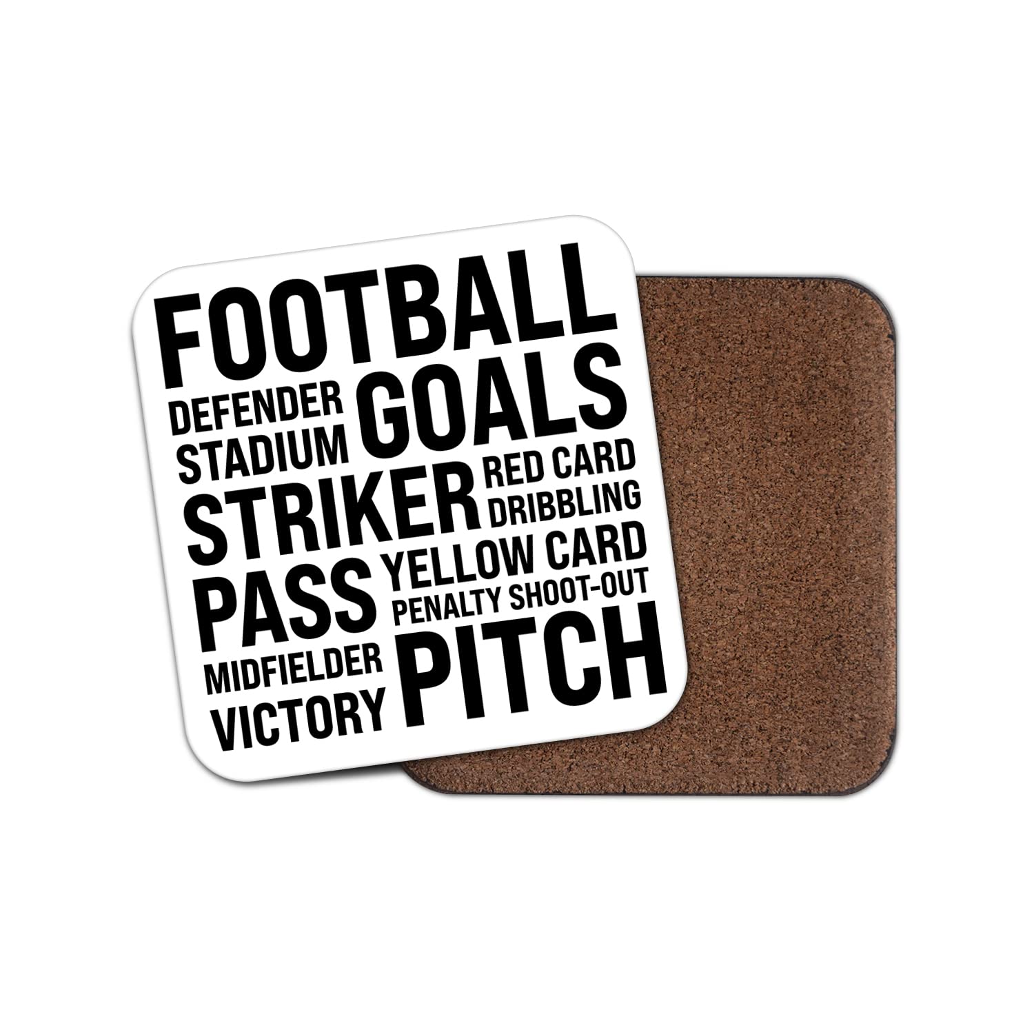 Dv Design Boys Multicolor Square Single Coaster - Football Fans Words Thoughts Sport Kids Men Mancave Gift #77283