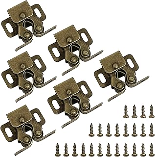 6pcs Double Roller Catch Cupboard Cabinet Door Latch,Twin Roller for Closet Catch, for Cupboard Cabinet Wardrobe Door Latch (Gold)