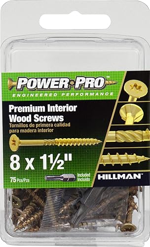 Miniatura 3 de Power Pro 42468 Tornillos de madera, amarillo, 75 piezas
