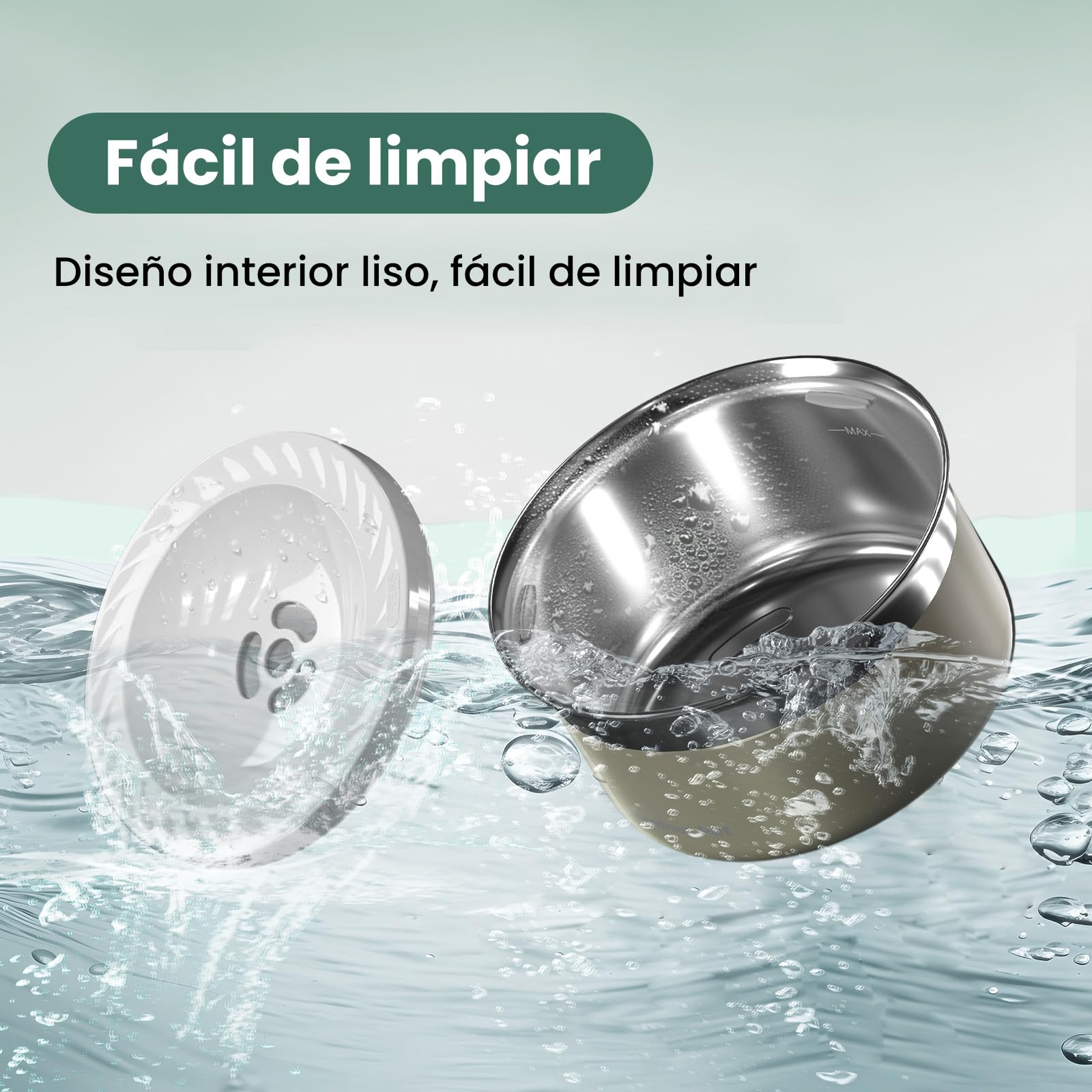 Gardner Pet Cuenco Agua Perro Antigoteo, 3,85L Cuenco para Perros de Acero Inoxidable a Prueba de Derrames, Antiatranque para Perros de Tamaño Grande, Adecuado para Interior y Exterior, Blanco
