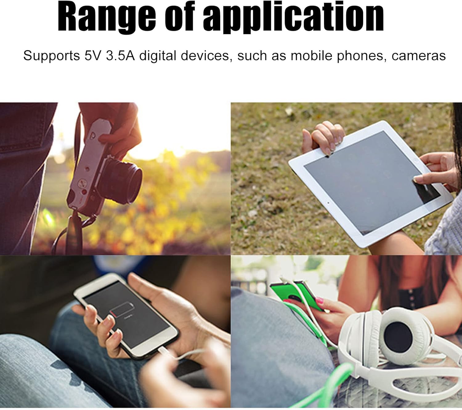 Foldable Portable Solar Panels 15W Monocrystalline Solar Panel Charger Dual USB Foldable Solar Charging Pack Outdoor Phone Power Bank Black