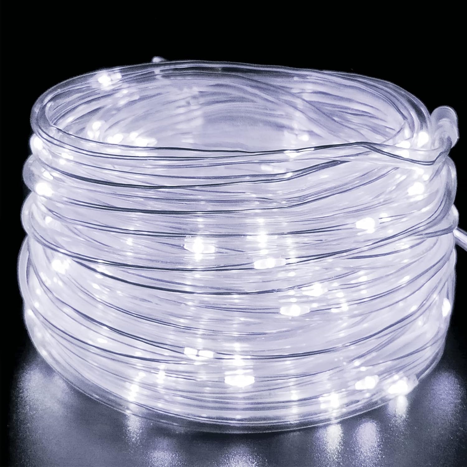 Solar String Lights Outdoor Rope Lights,39Ft 100 LED Solar Fairy Lights Outdoor Tube Lights Waterproof,Solar Garden Lights Decorative Lights for Home Party Patio Wedding Birthday (Cool White) - Image 3