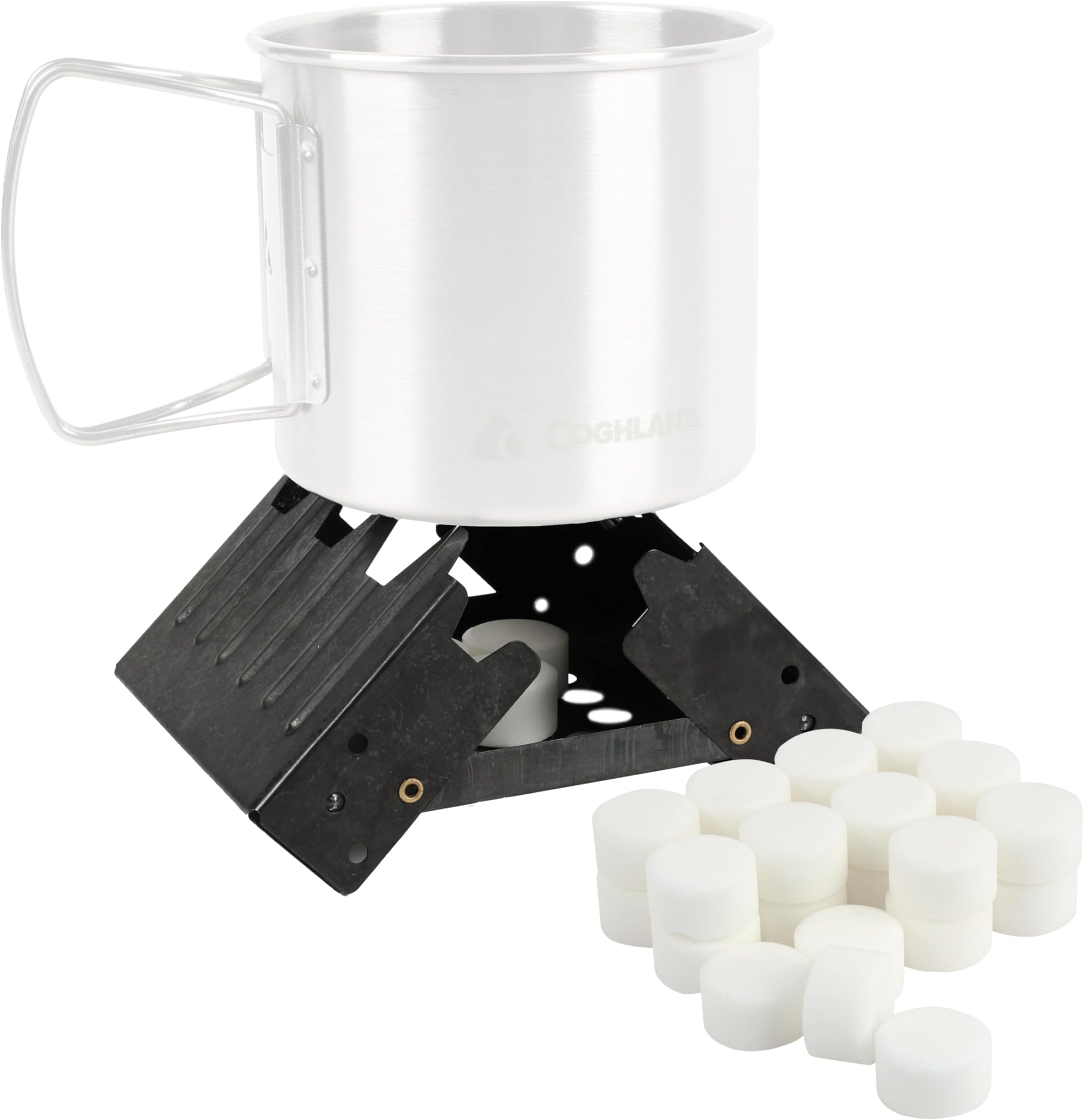 Coghlan's Emergency Stove - Lightweight, Portable Camping Stove for Backpacking, Survival, and Outdoor Cooking - Foldable Design with 24 Fuel Tablets Included (Compact for Travel and Storage)